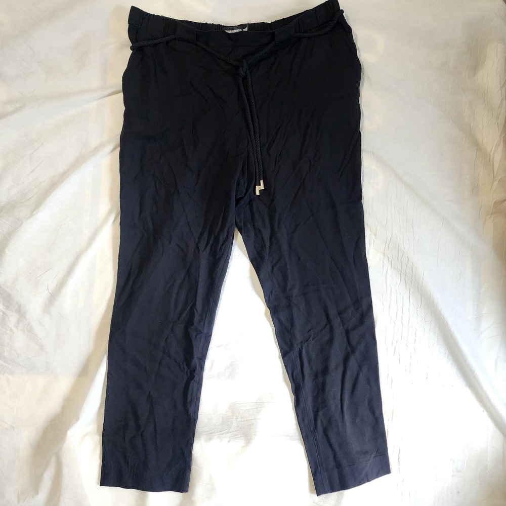 Karl Lagerfeld Paris Rayon Drawstring Women's XL Pants Casual Comfy Black Summer